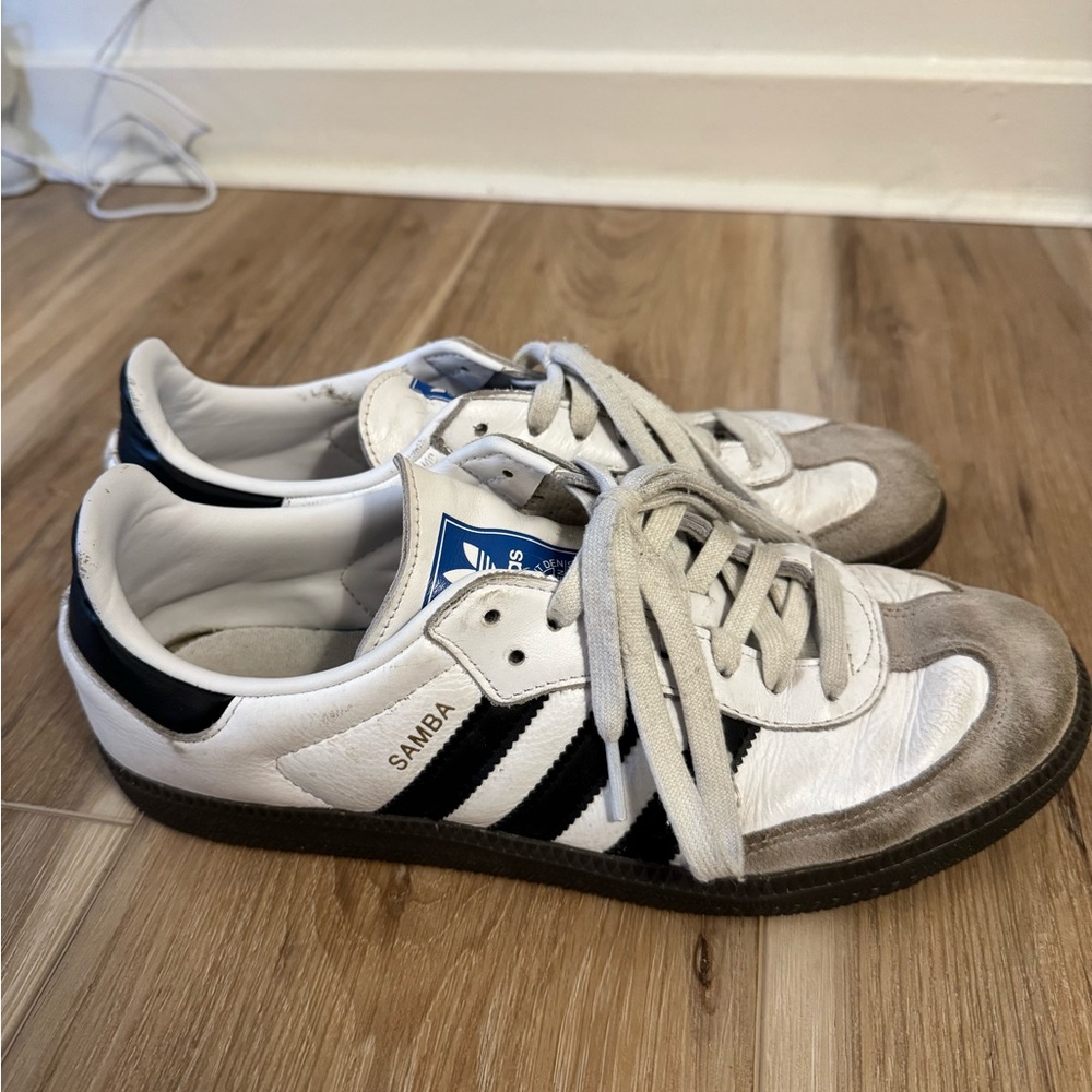 Adidas Samba White and Black Trainers